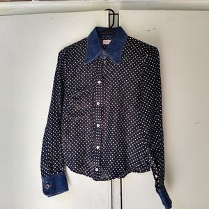 !!Clearance!! Paul Smith Women Polka Dot Long Sleeve Button Up Shirt, size 40